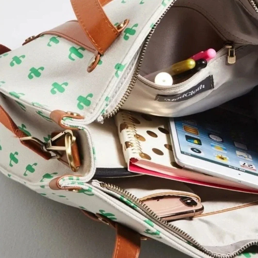 NEW Modcloth Camp Director Tote in Cactus - Carry All Satchel Cross Body Work